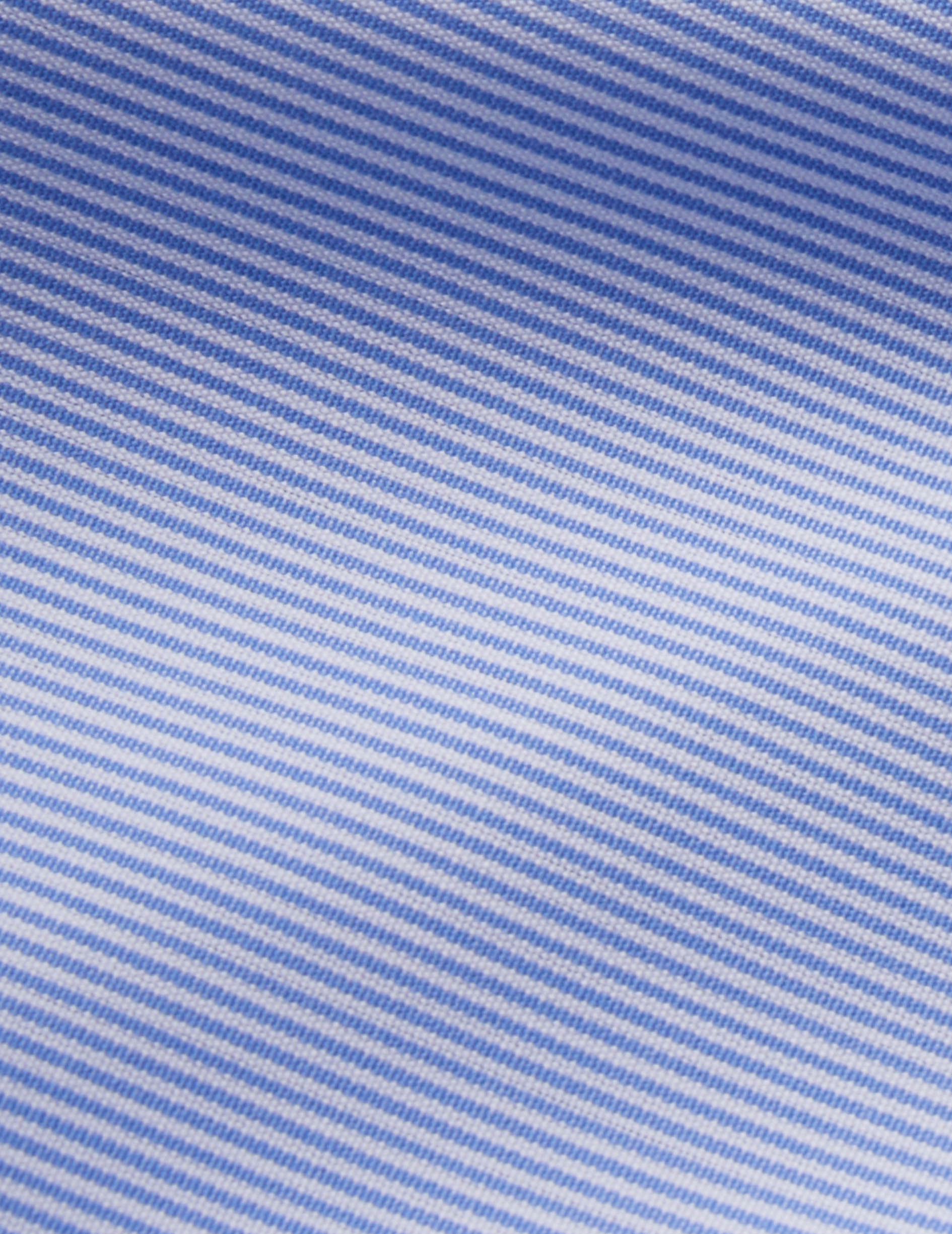 Semi-fitted blue striped shirt - Poplin - Figaret Collar