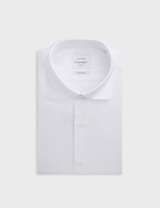 White Classic Shirt - Shaped - Italian Collar