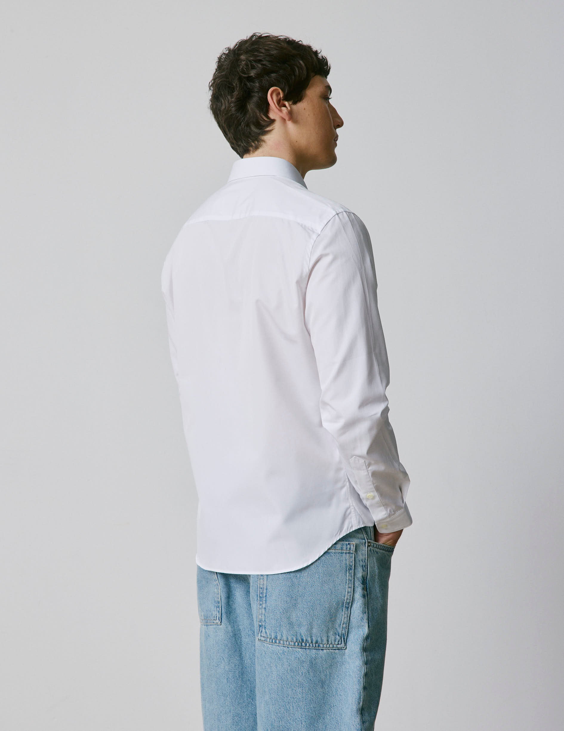 Unisex white "Je t'aime" shirt - Poplin - Figaret Collar