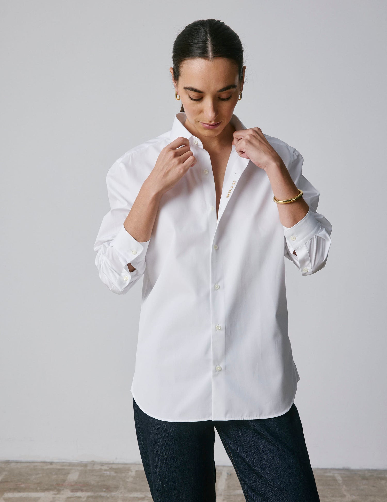 Chemise mixte "Je t'aime" blanche - Popeline - Col Figaret#8