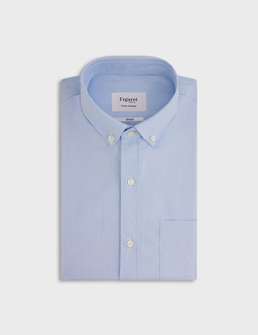 Classic blue stretch shirt - Wire to wire - American Collar