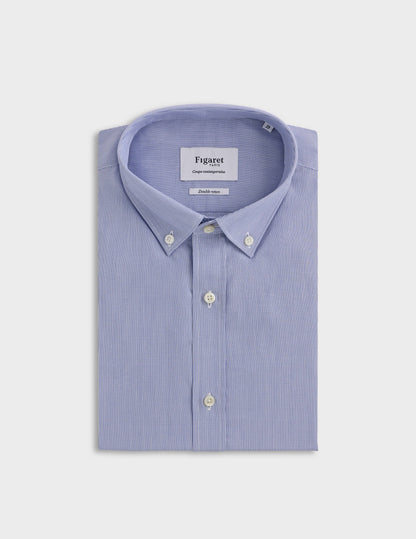 Chemise Semi-ajustée à carreaux bleus