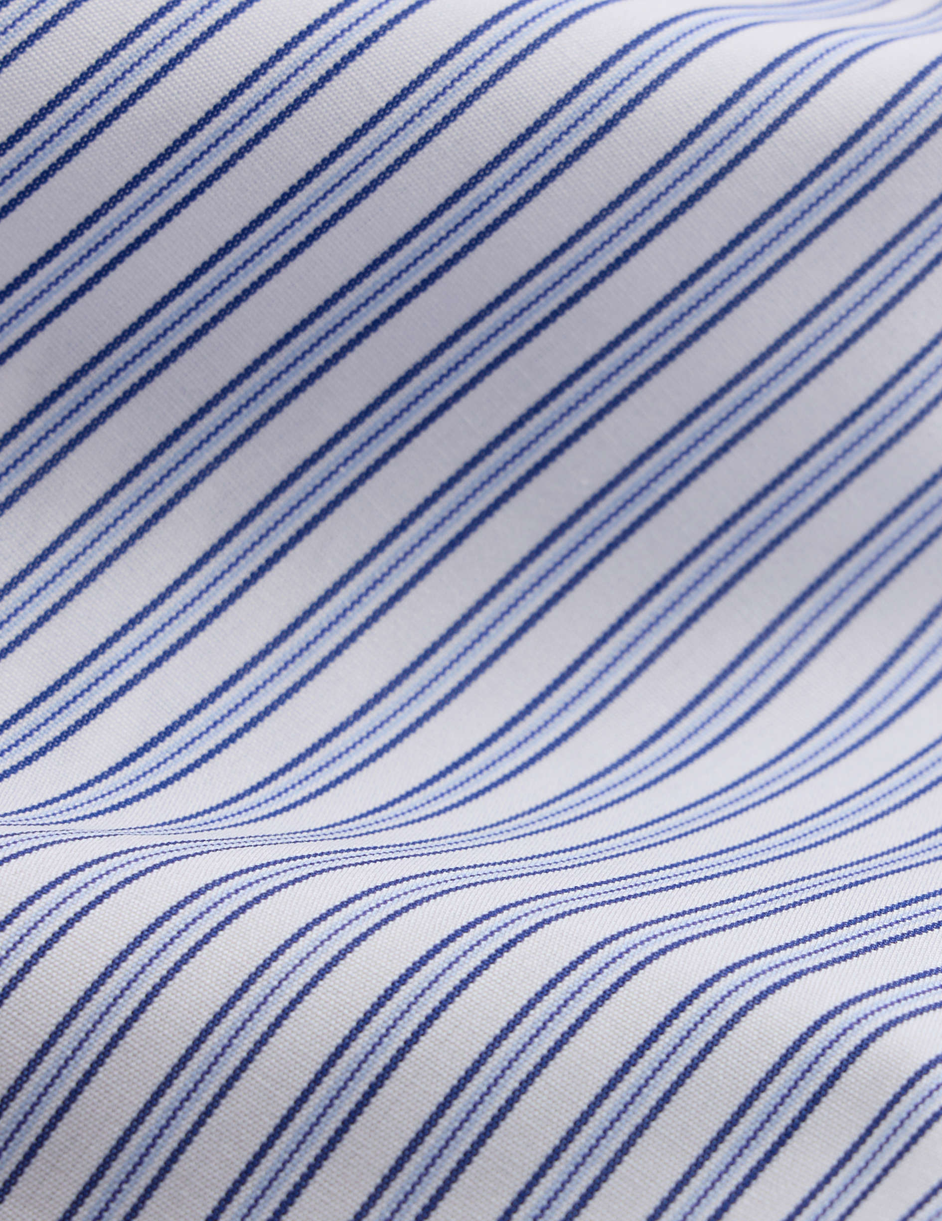 Semi-fitted navy striped shirt - Poplin - American Collar
