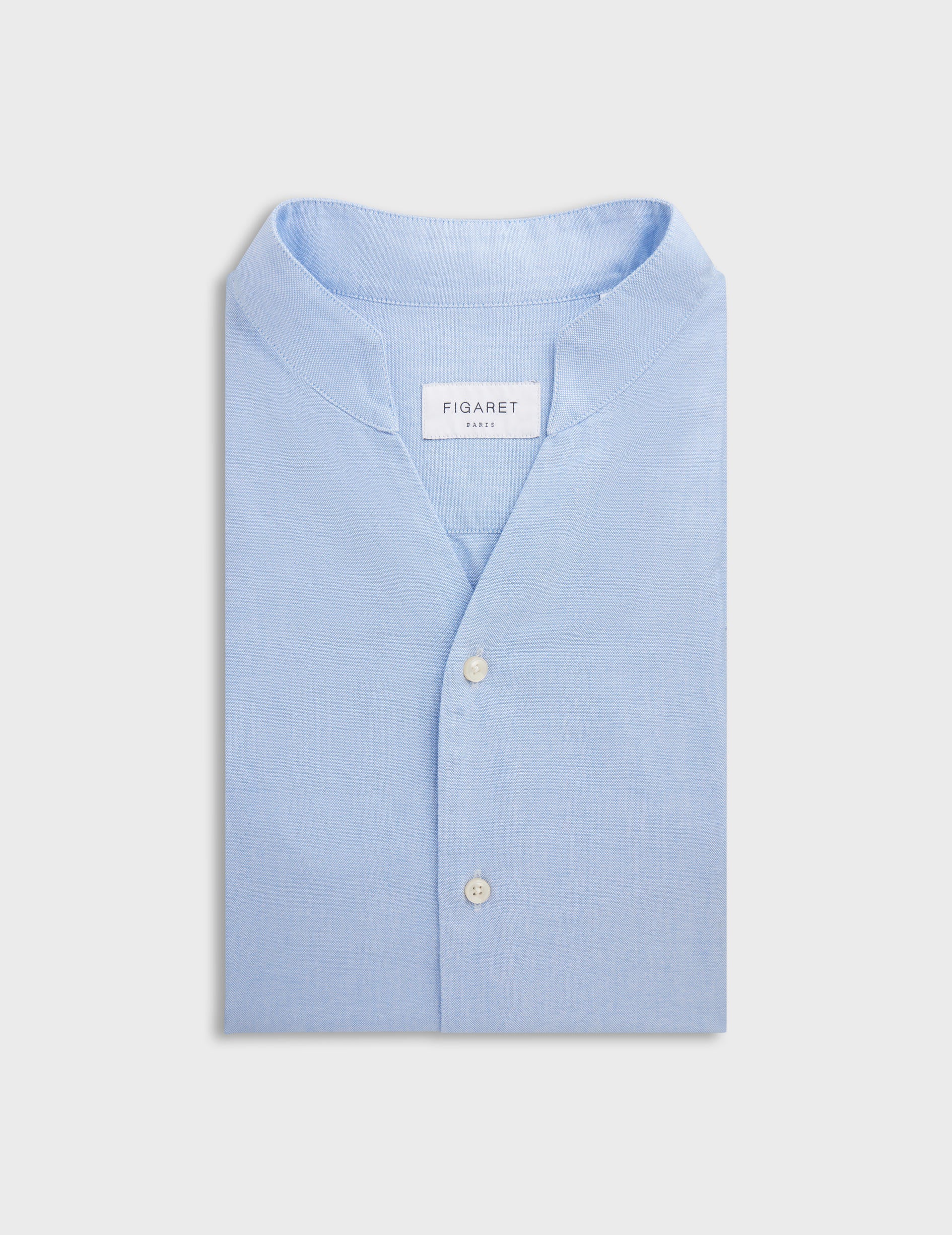 Blue Carl shirt - Oxford - Open right Collar