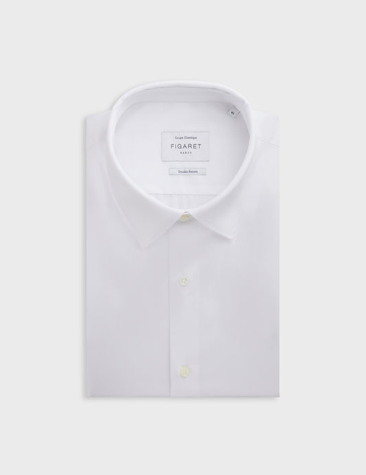 White Classic Shirt - pin point - Figaret Collar - Musketeers Cuffs