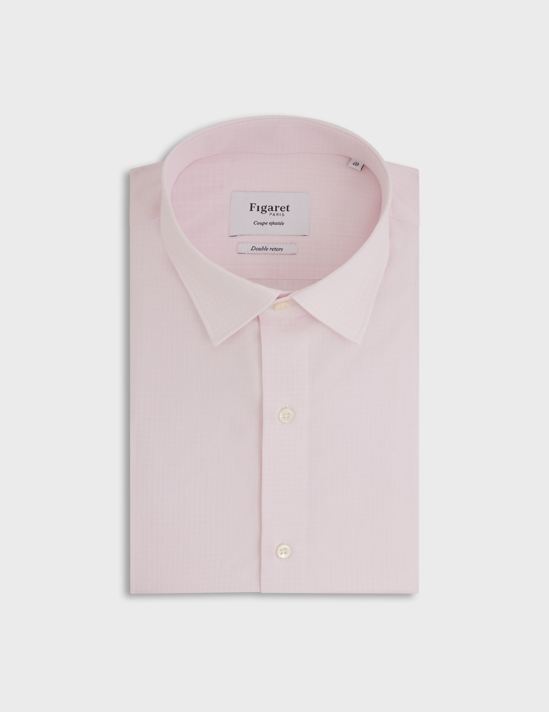Fitted pink checked shirt