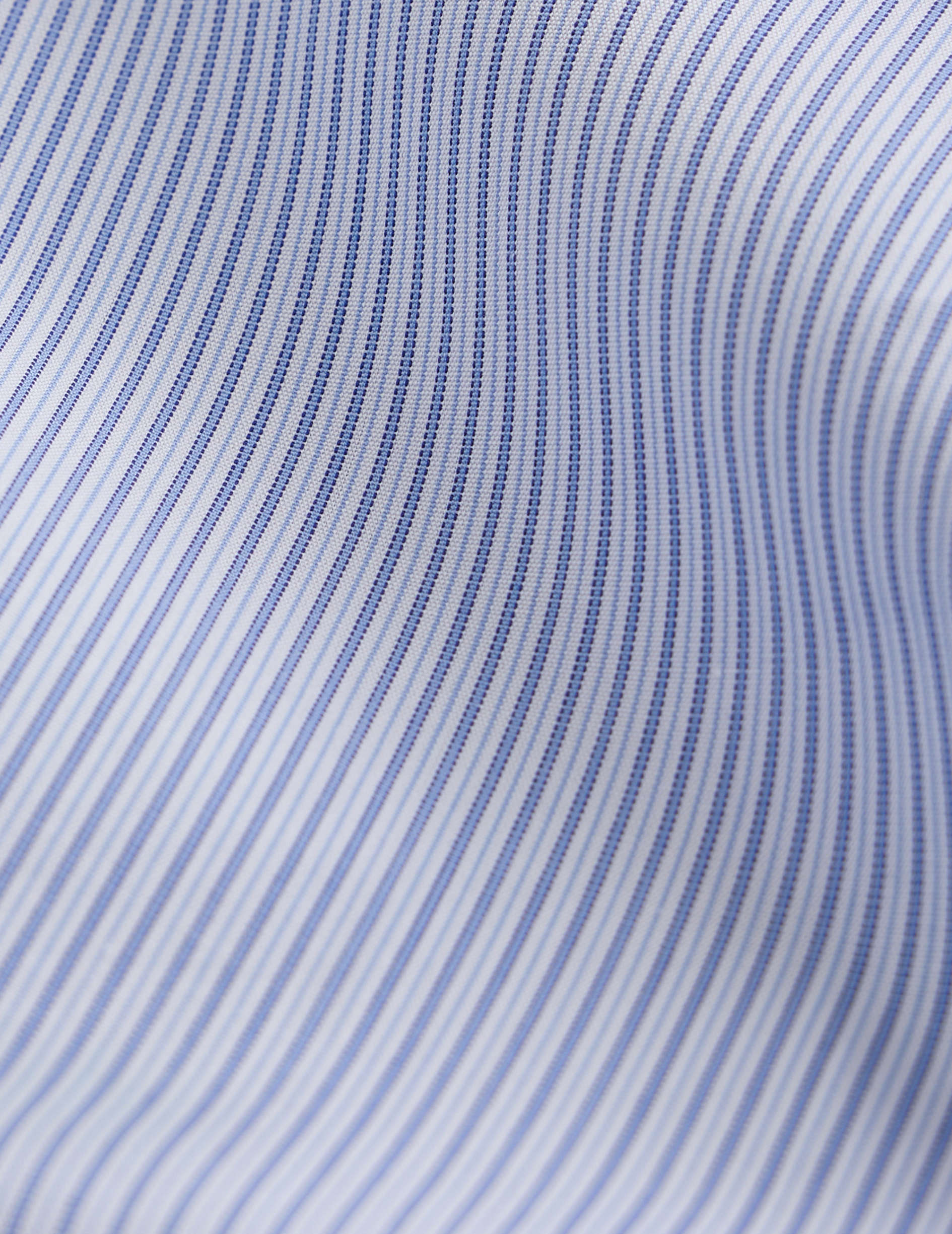 Fitted blue striped shirt - Poplin - Figaret Collar