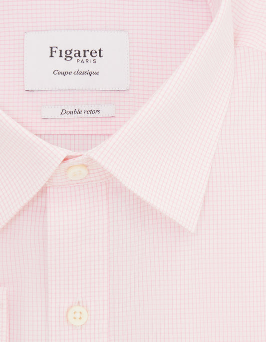 Classic shirt with pink checks