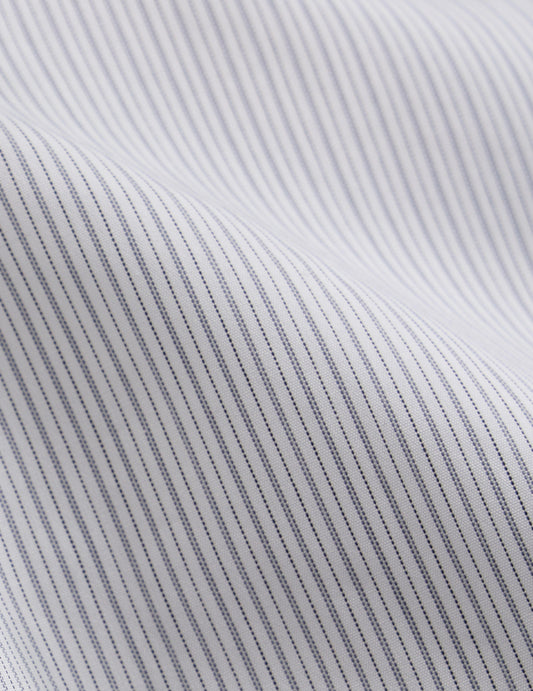 Semi-fitted grey striped shirt
