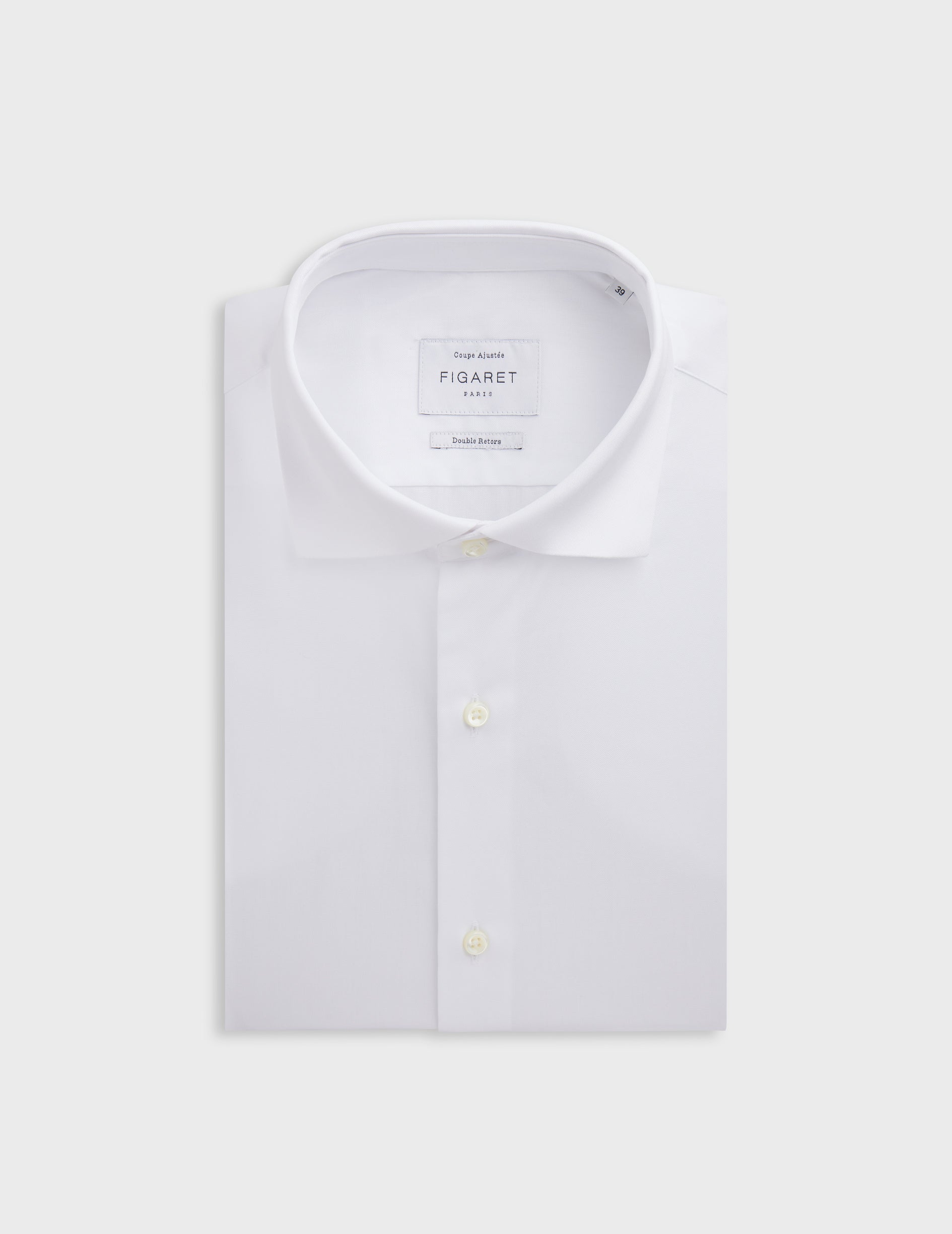 Fitted white shirt - pin point - Italian Collar
