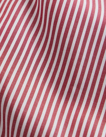 Semi-fitted burgundy striped shirt