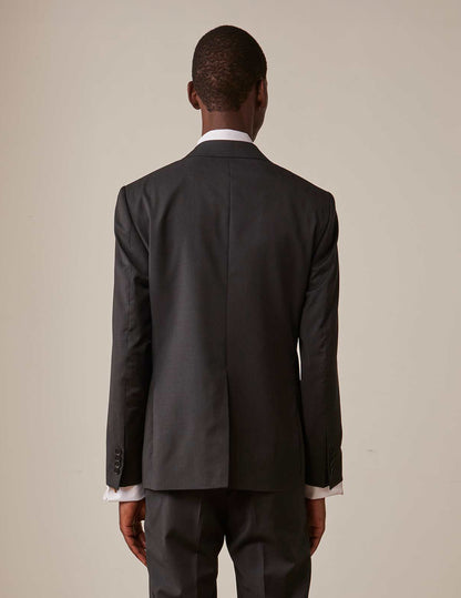 Fabien suit jacket in dark gray wool twill