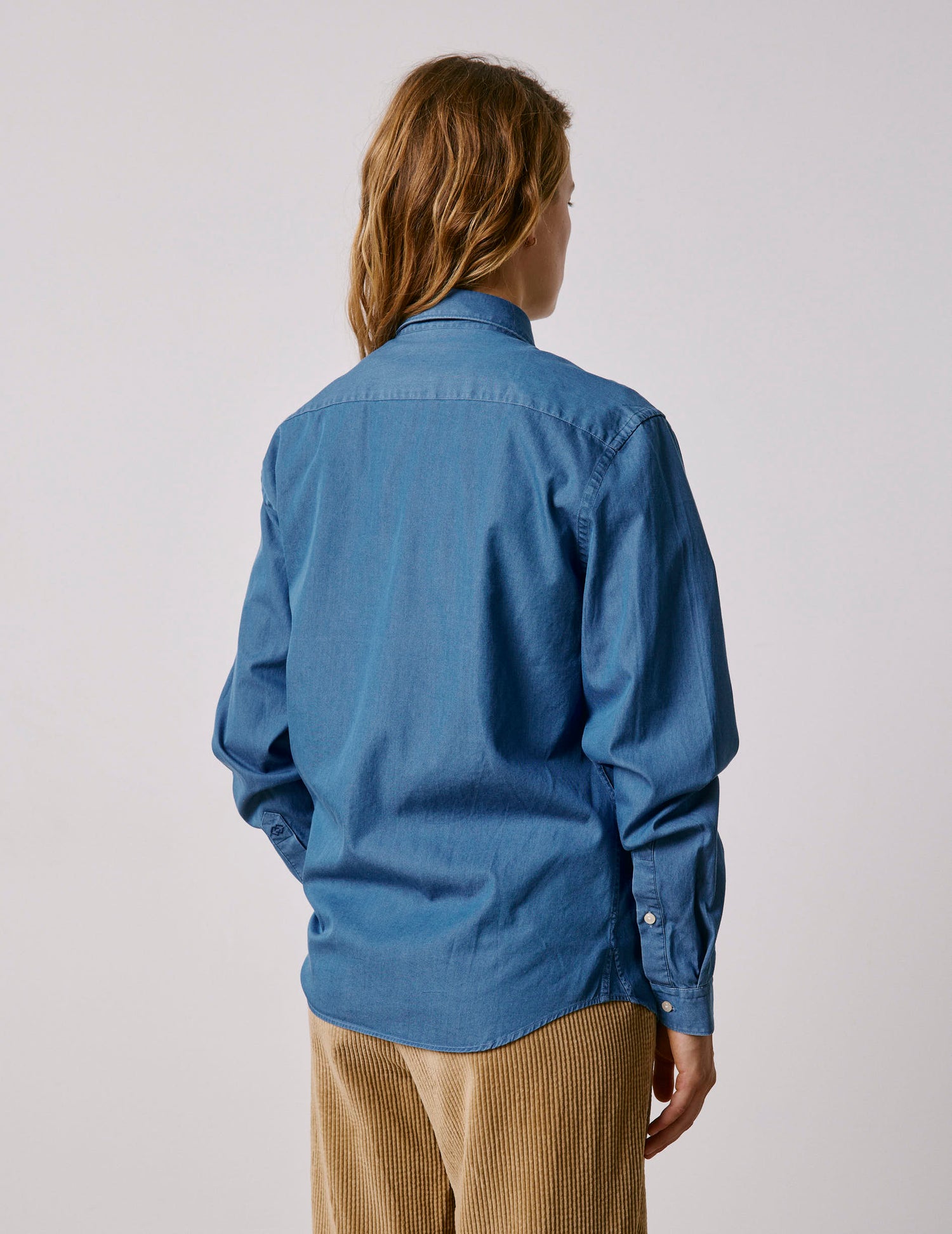 Chemise mixte "Je t'aime" en denim - Denim - Col Figaret#8