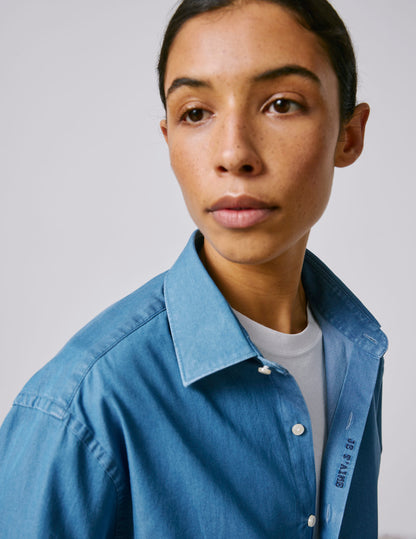 Chemise mixte "Je t'aime" en denim