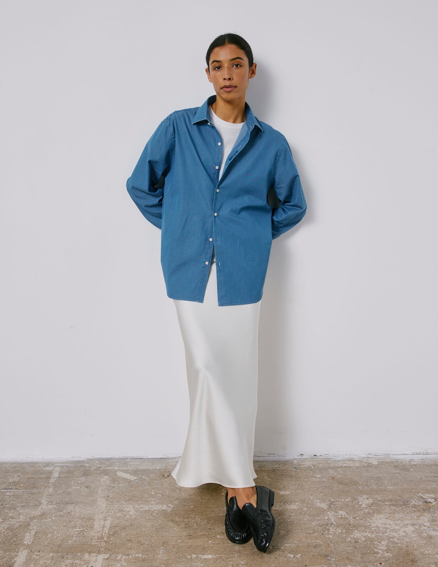 Chemise mixte "Je t'aime" en denim - Denim - Col Figaret#10