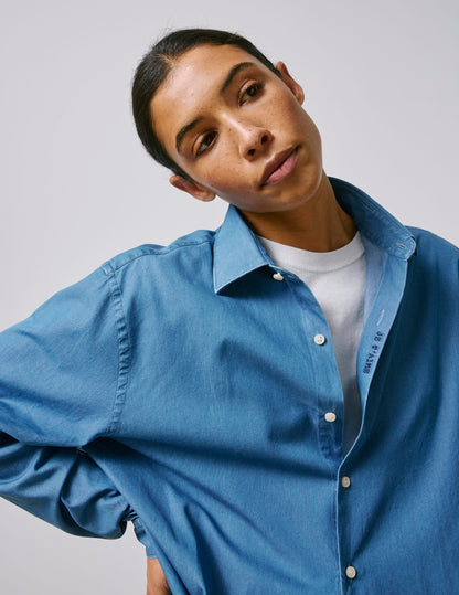 Chemise mixte "Je t'aime" en denim