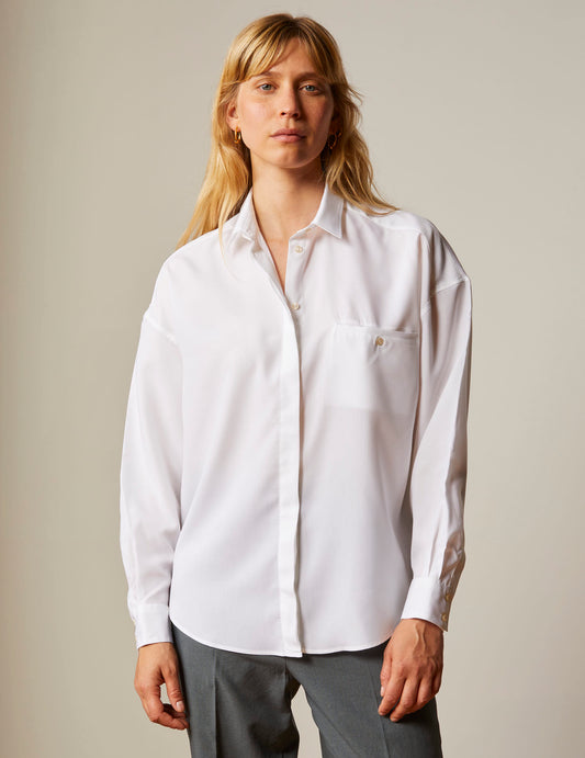 Célina white oversize shirt - Lyocell
