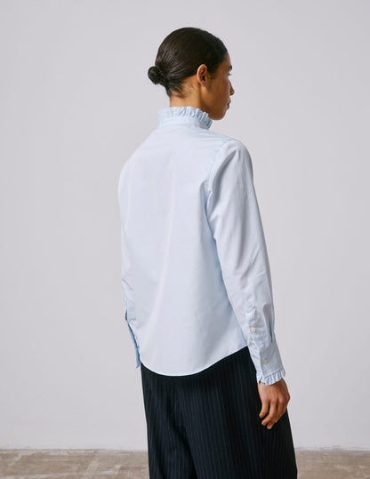 Blue Louison shirt with Hidden buttons placket 
