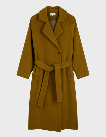 Eymée coat in olive green woolen cloth