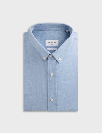 Gaspard shirt in blue cotton cashmere