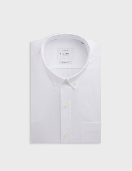 White Classic Shirt - pin point - American Collar