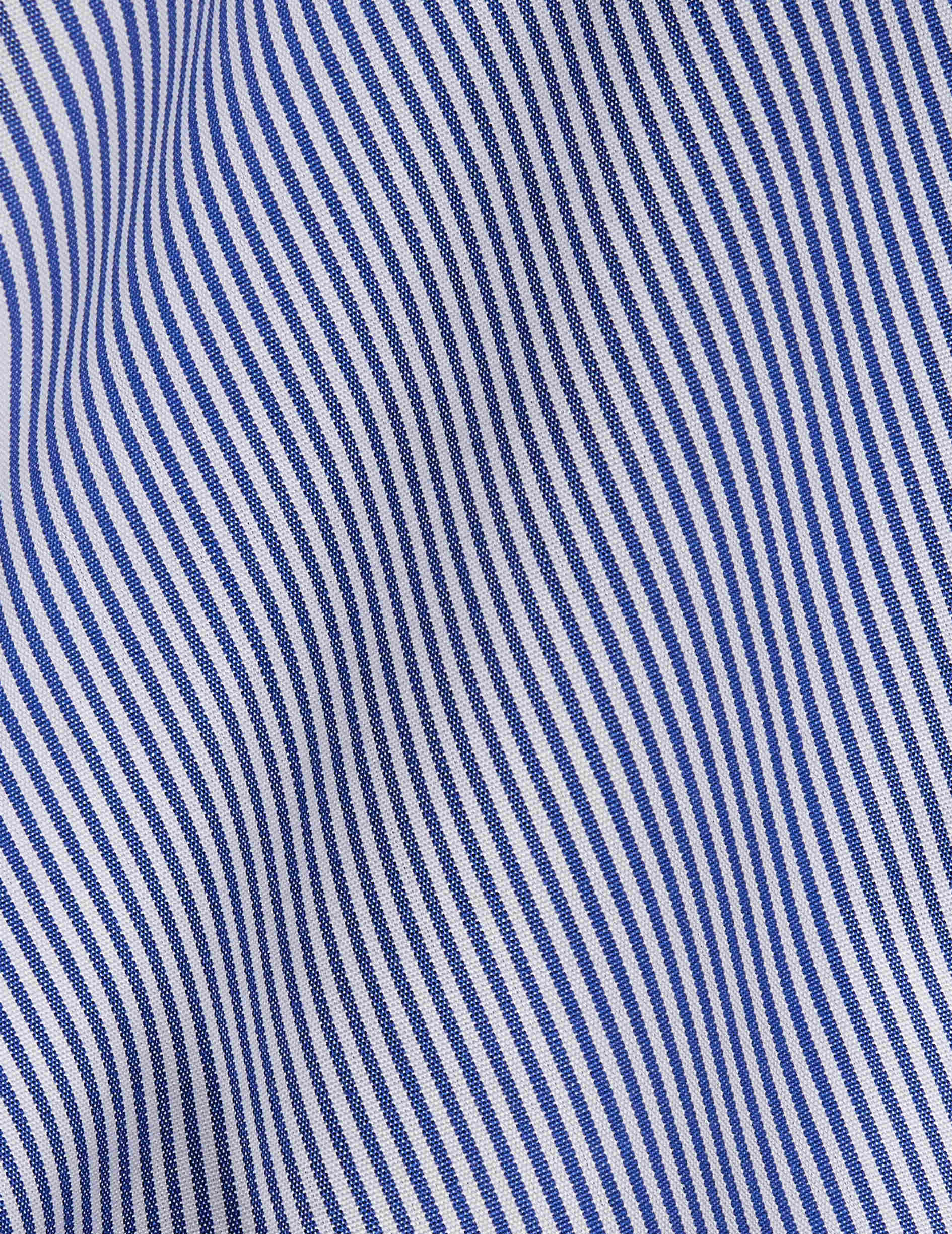 Chemise Classique rayée bleue - Popeline - Col Américain