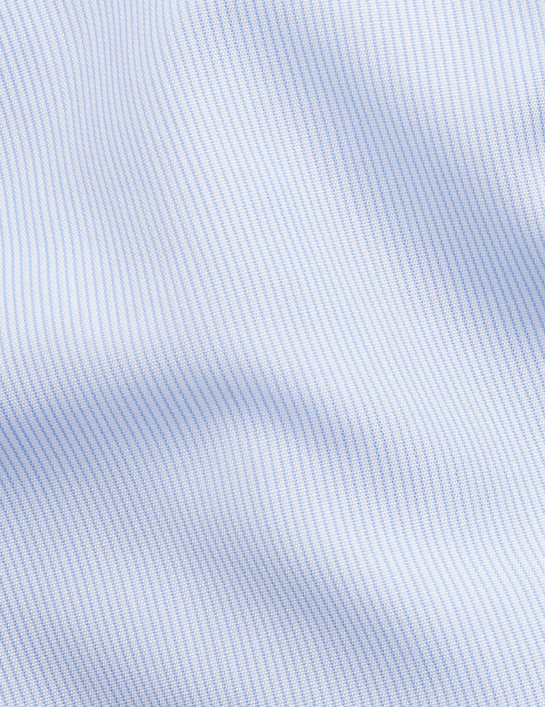 Chemise Classique rayée bleue - Popeline - Col Américain