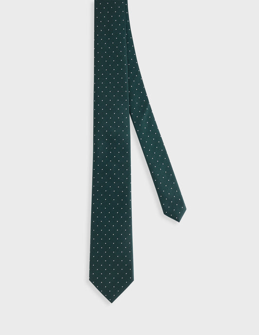 Cravate en soie verte à motifs