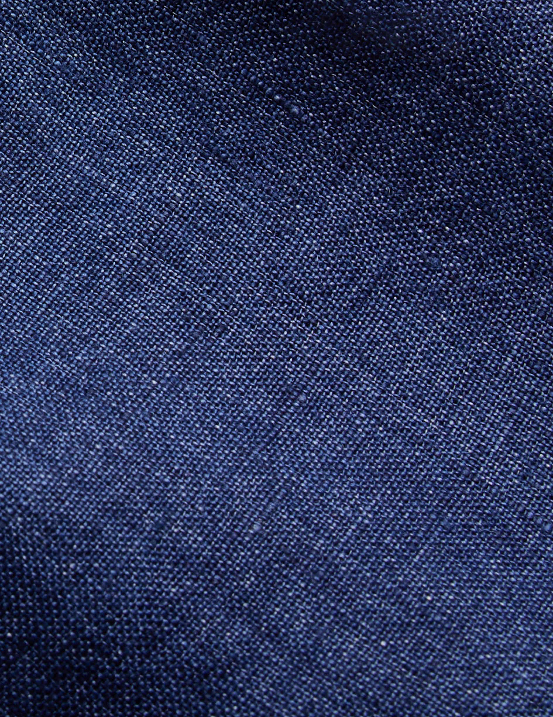 Aristote shirt in dark blue linen - Linen - Italian Collar