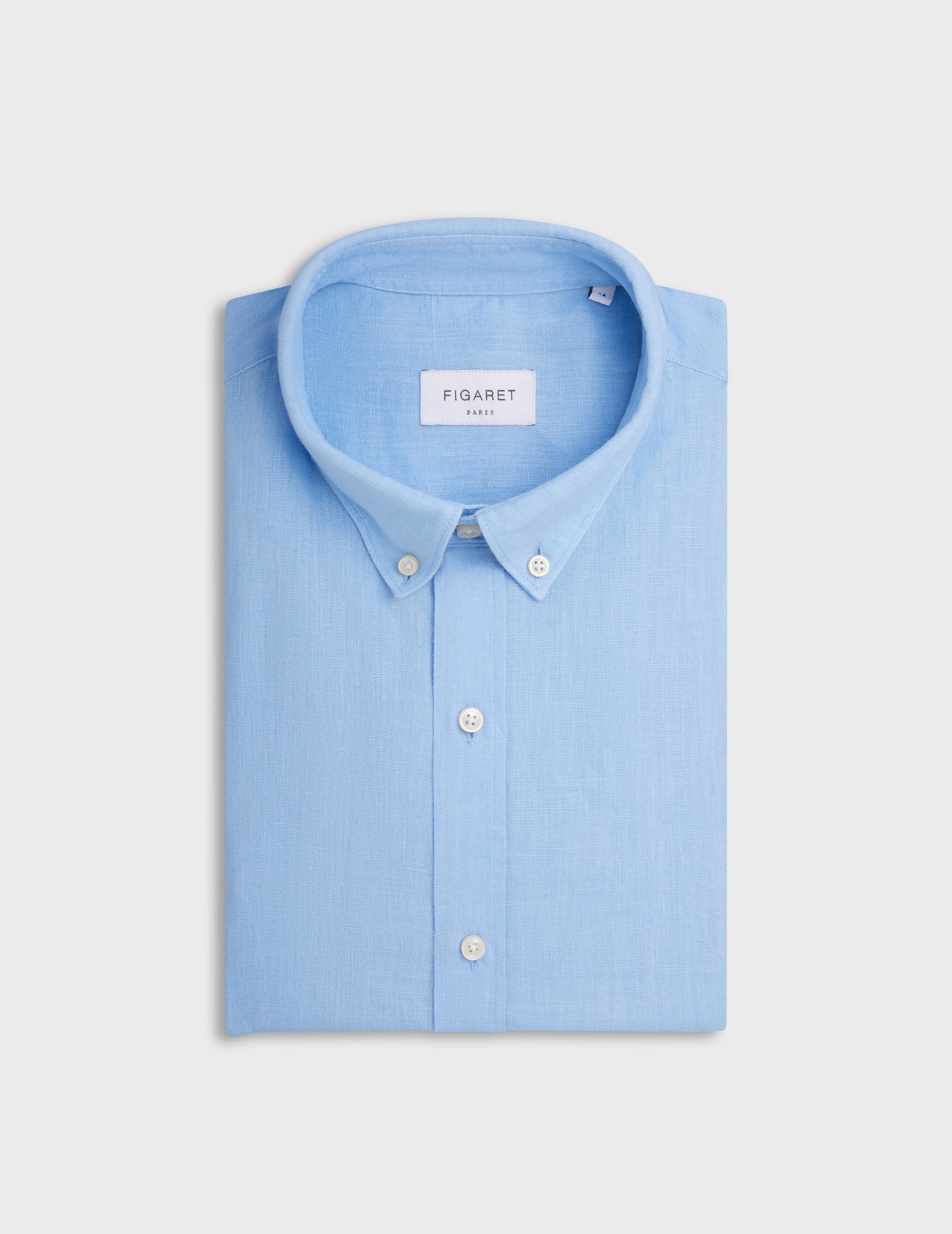 Gaspard shirt in blue linen - Linen - American Collar