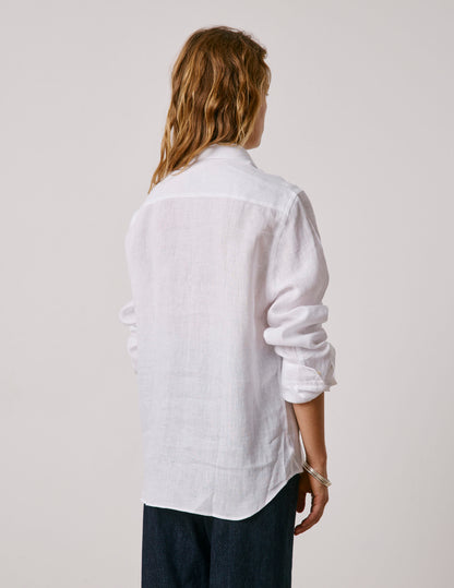 Unisex White linen "Je t'aime" shirt