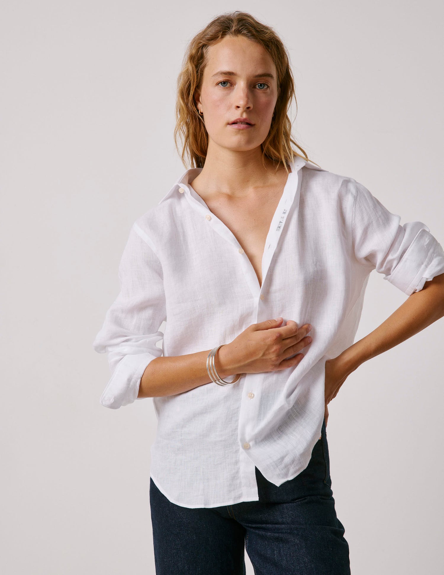 Chemise mixte "Je t'aime" en lin blanc - Lin - Col Figaret#5