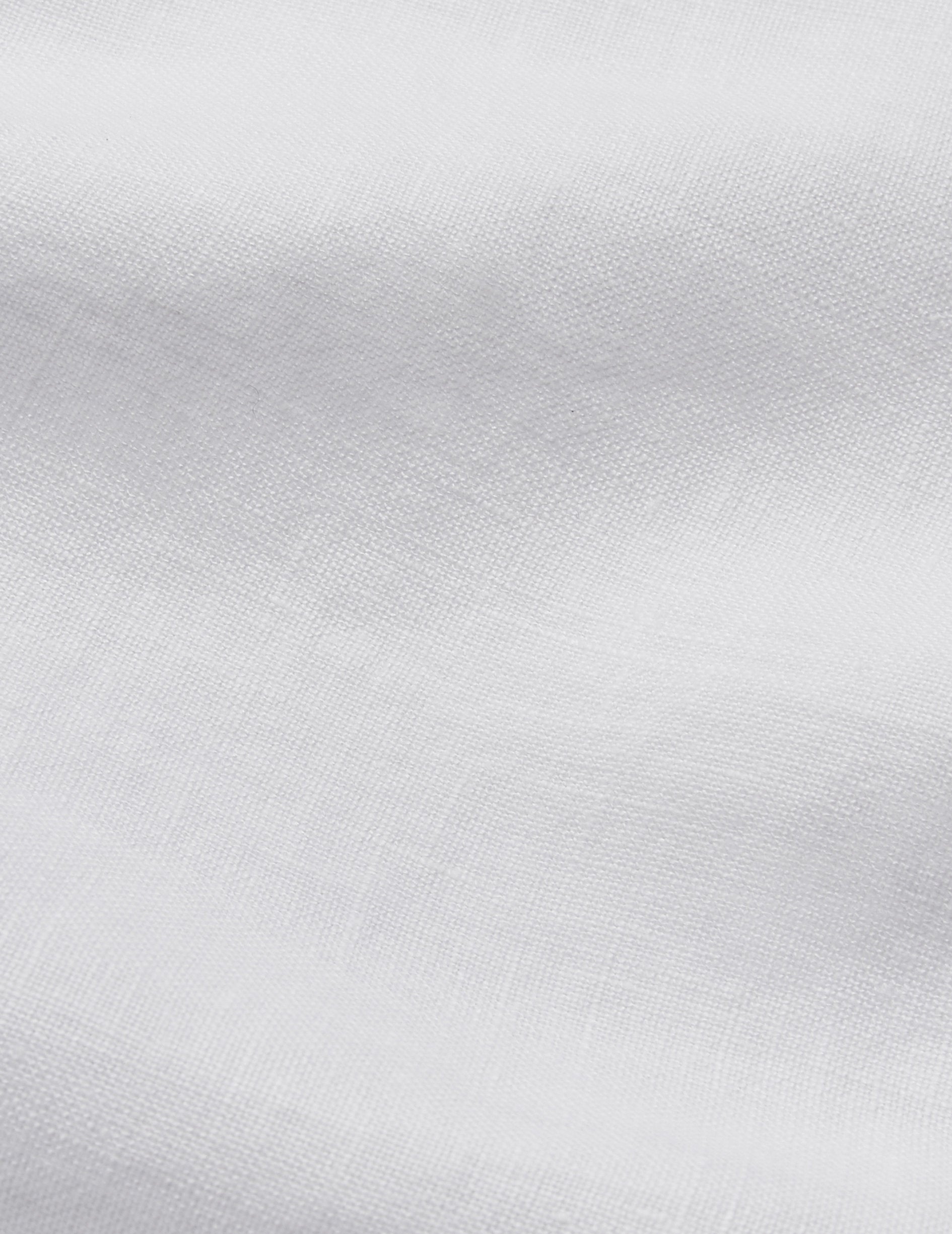 Chemise mixte "Je t'aime" en lin blanche brodée gris - Lin - Col Figaret