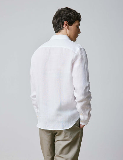 Chemise mixte "Je t'aime" en lin blanc