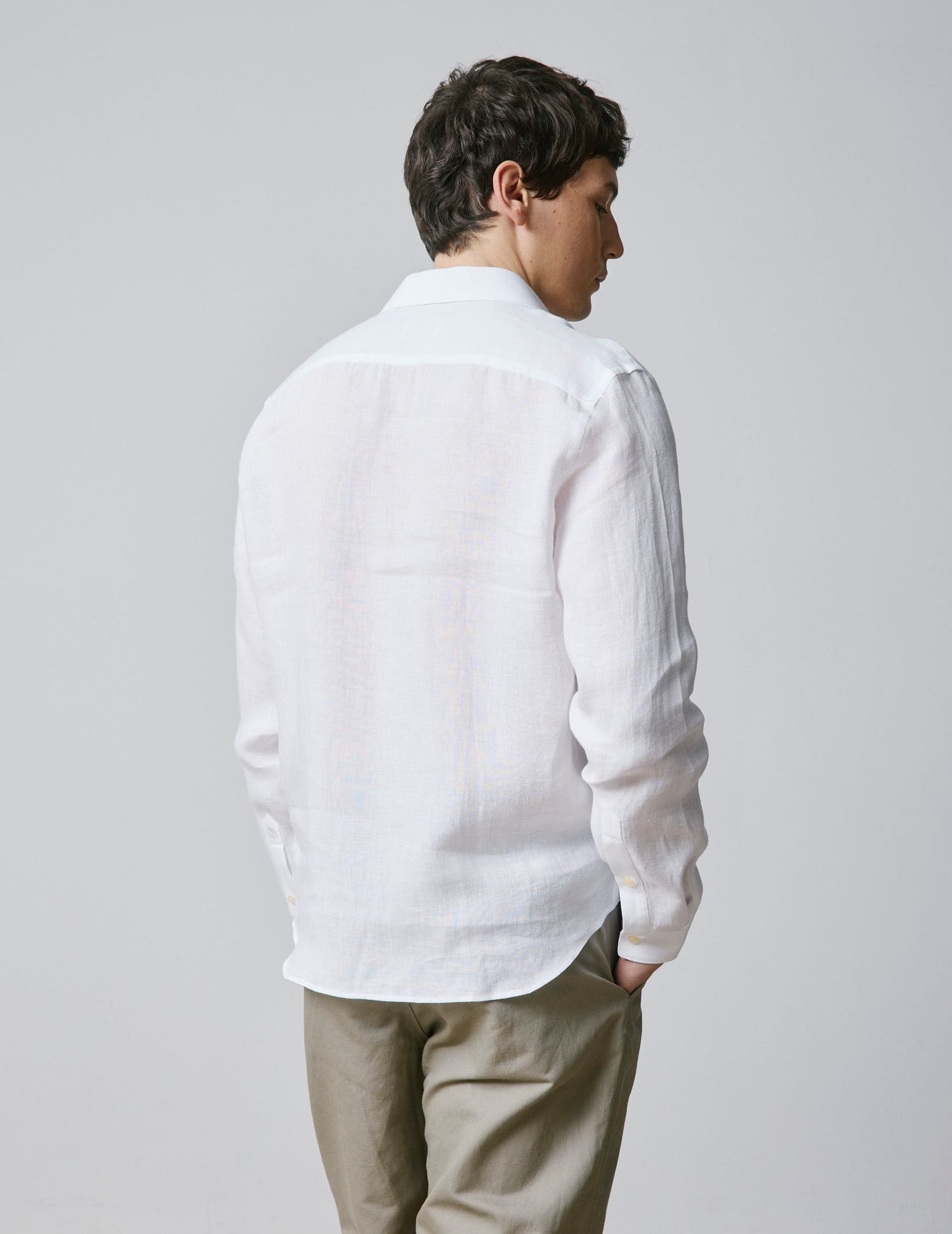 Chemise mixte "Je t'aime" en lin blanc - Lin - Col Figaret#5