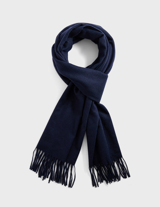 Navy fringed scarf
