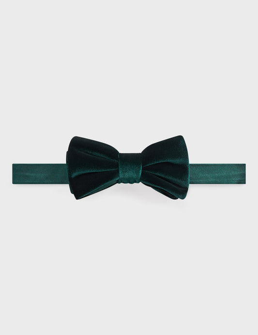 Dark green velvet and silk bow tie