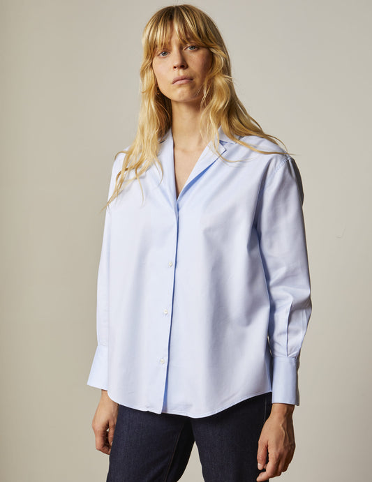 light blue candice shirt - Twill - Pyjamas Collar
