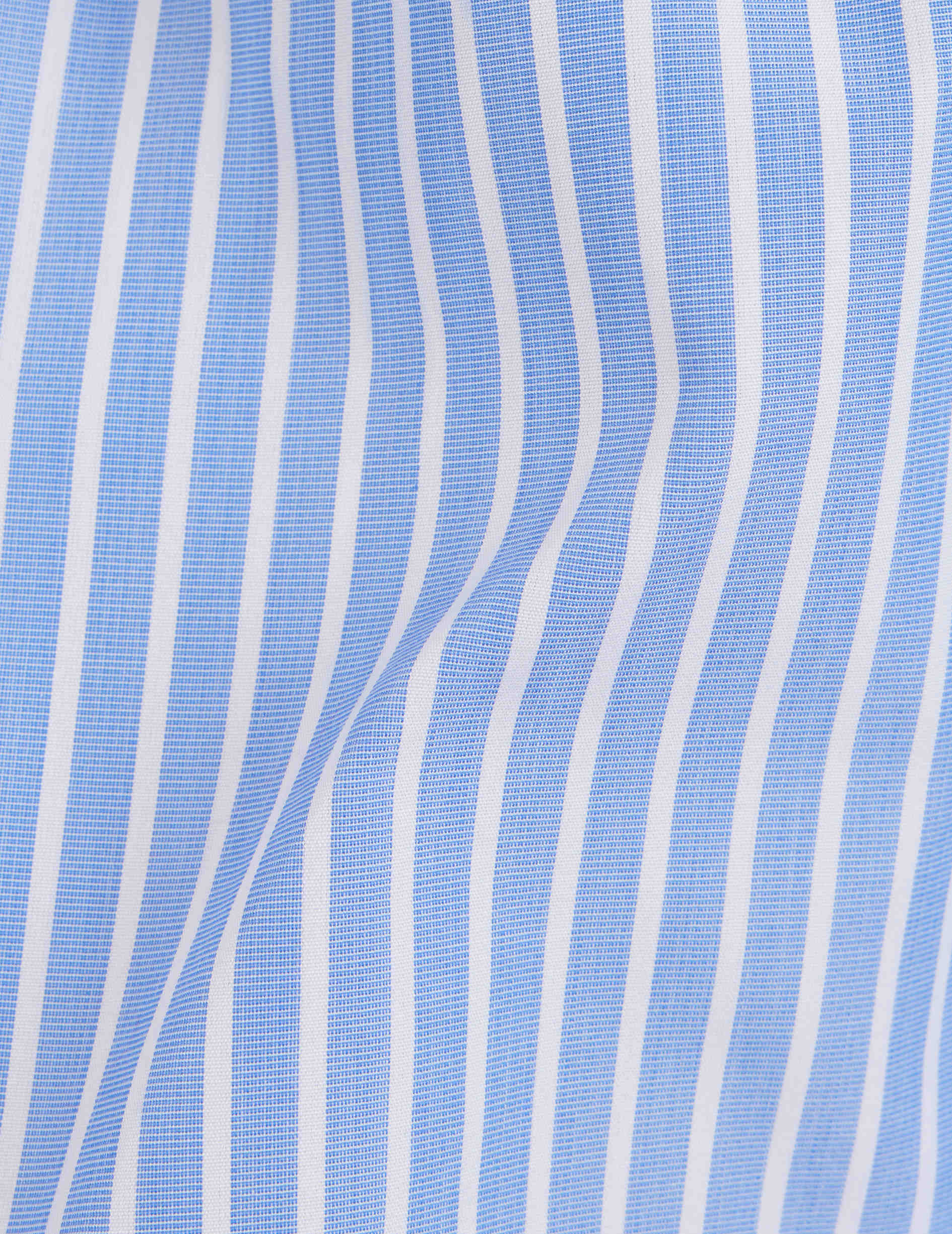 Blue striped caroline shirt - Wire to wire - Italian Collar