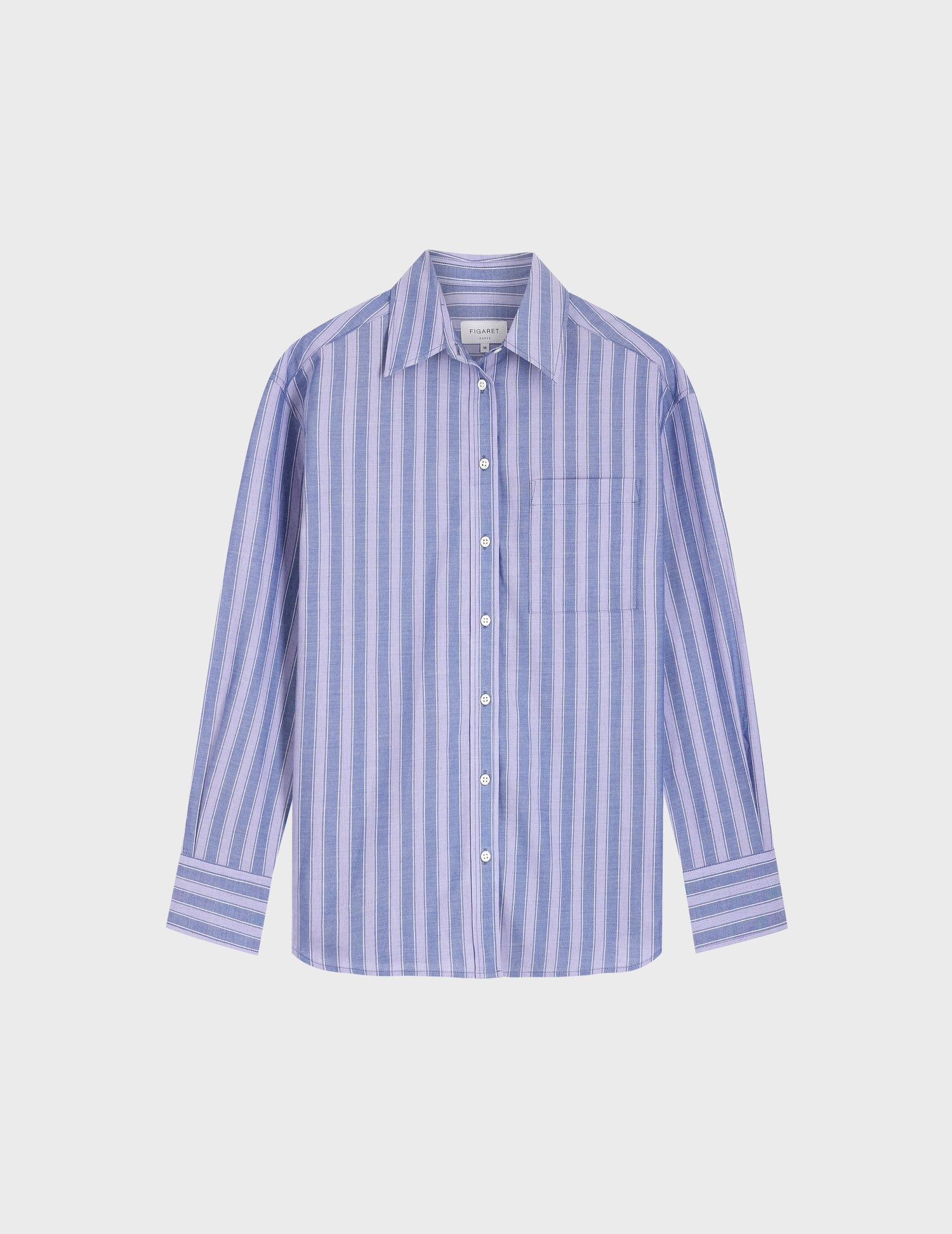 Chemise charlotte rayée bleue - Popeline