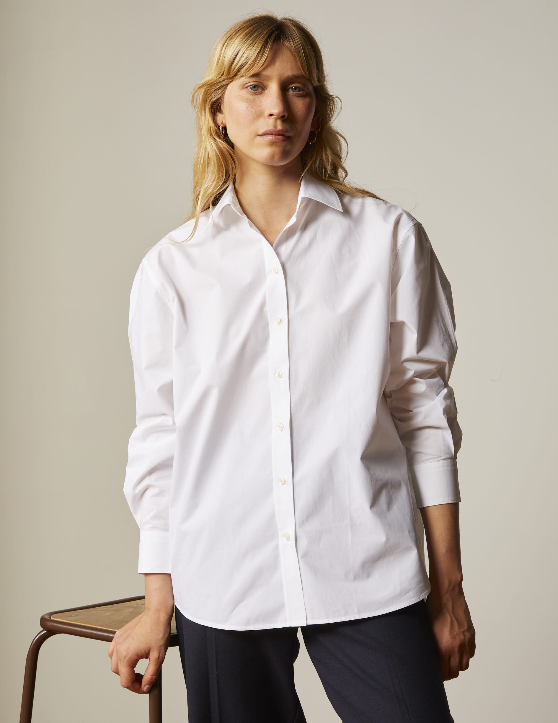 Oversized white Delina shirt - Poplin