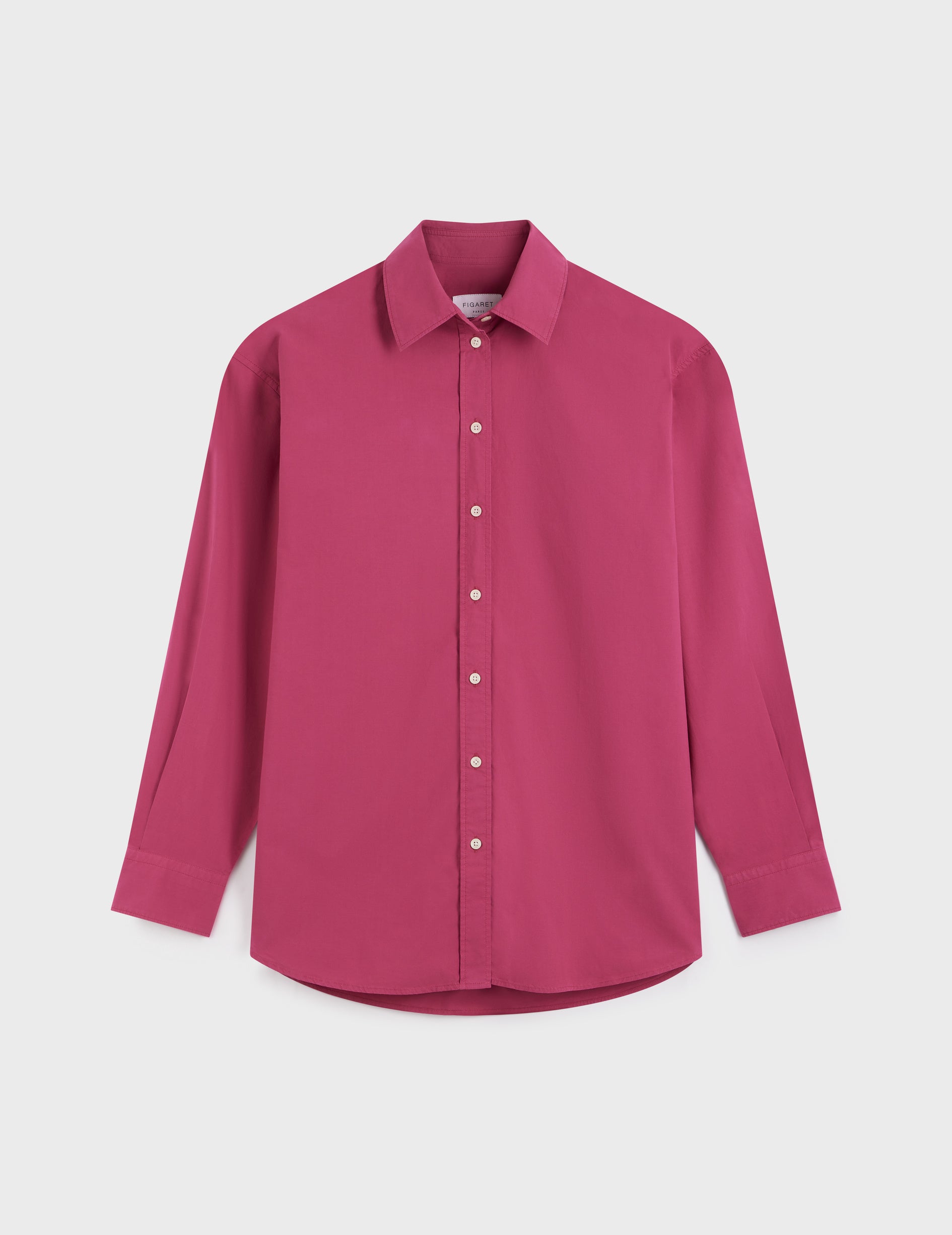 Oversized fuchsia pink Delina shirt - Poplin
