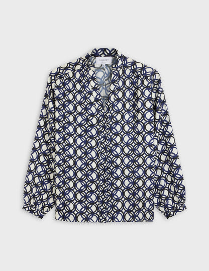 Navy print léna blouse