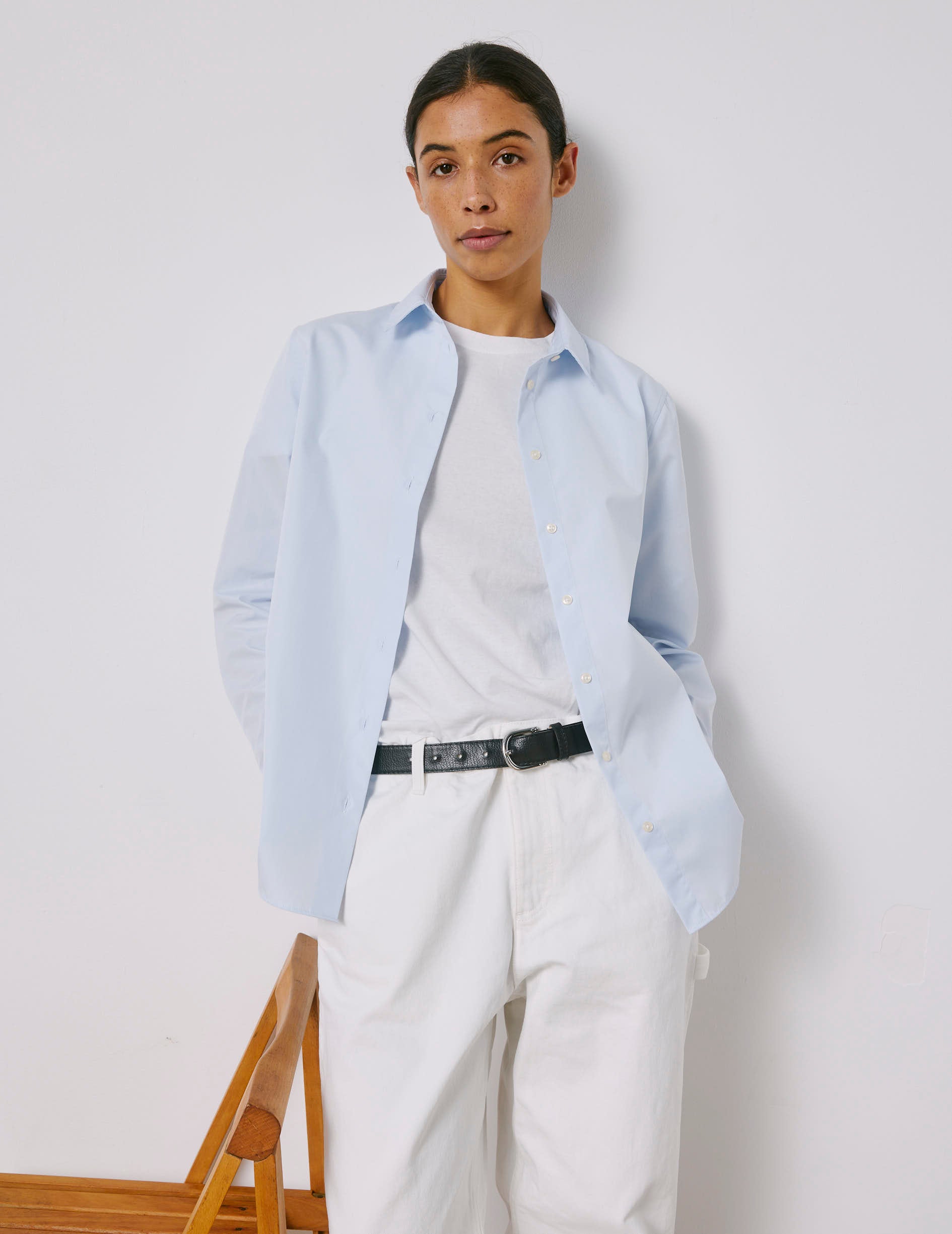 Chemise marion Voyage bleue - Popeline - Repassage facile