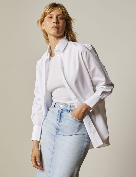 Mathilde white oversized shirt - Poplin