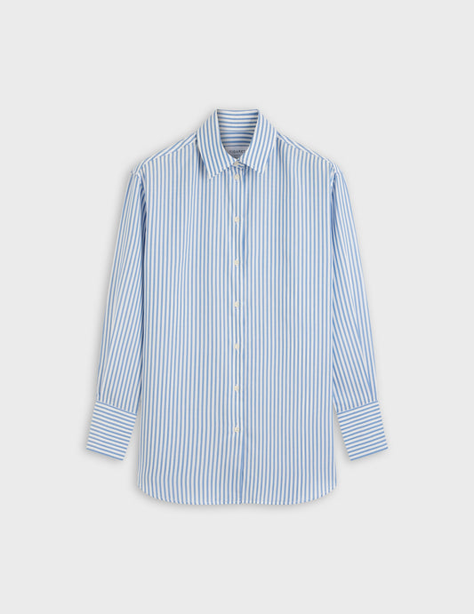 Blue striped mathilde oversize shirt - Lyocell