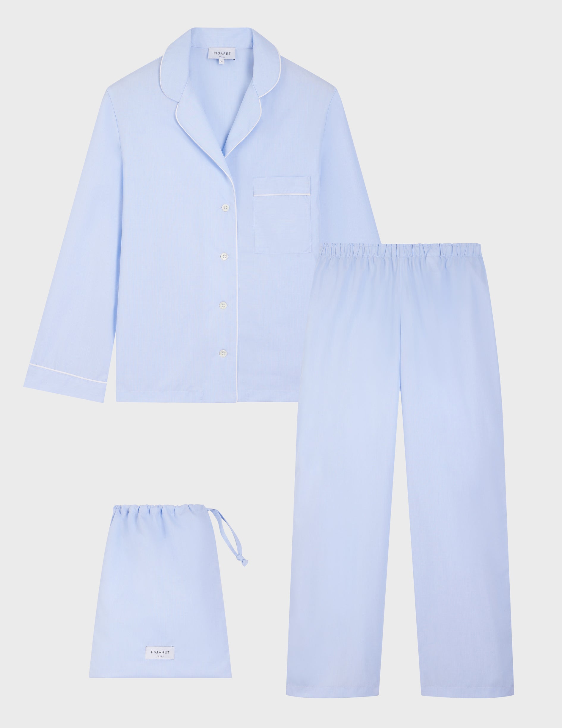 Louisa pyjamas in white fil-à-fil