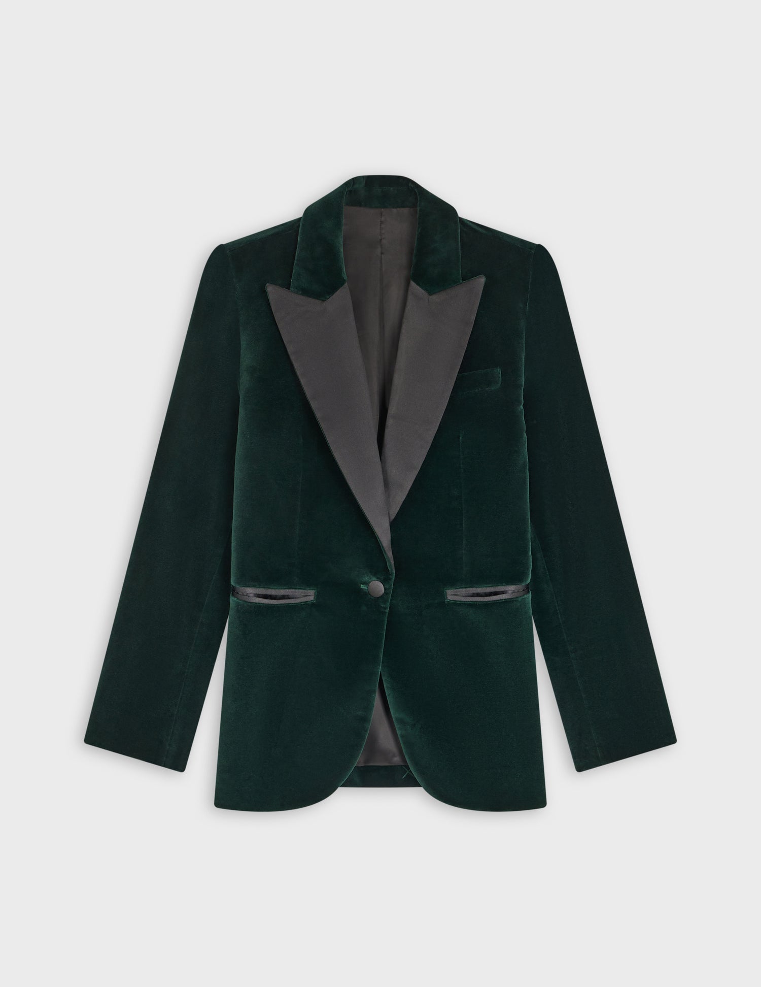 Veste de costume Galla en velours vert foncé