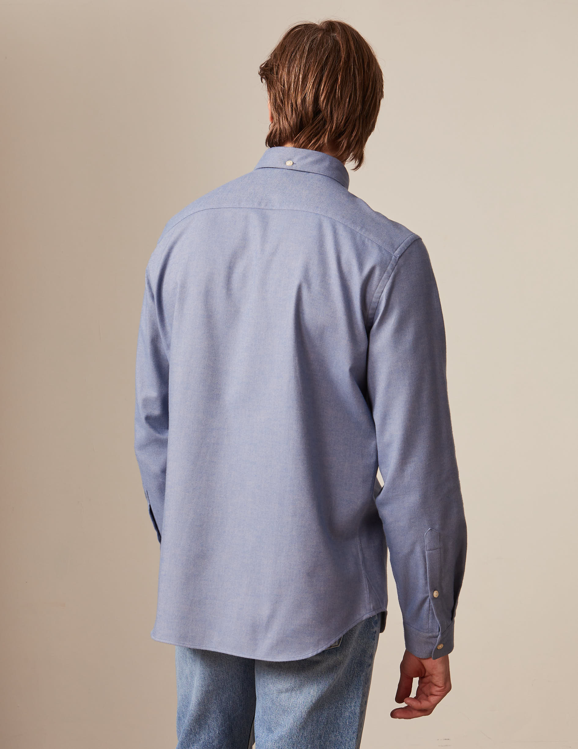 Blue Aristote shirt - Flannel - Italian Collar