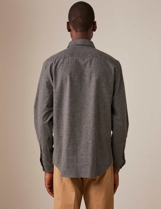 Auguste shirt in gray cashmere cotton
